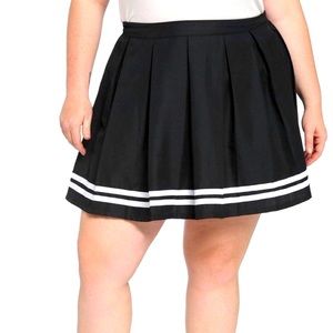 Hot Topic Black Pleated Cheer Skirt Plus Size